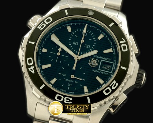 태그호이어 Aquaracer 500m Chrono SS/SS Black Jap Qtz Chrono -TAG0187B