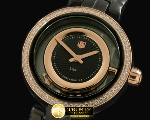 태그호이어 2012 Link Ladies PVD/RG/Diam Black SQtz -TAG0189