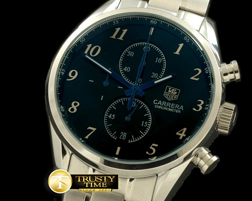 태그호이어 Carrera SLR SS/SS Black Jap Qtz -TAG0190B