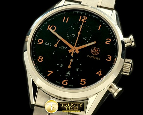 태그호이어 Carrera 1887 Vintage Chrono SS/SS Black A7750 -TAG0193C