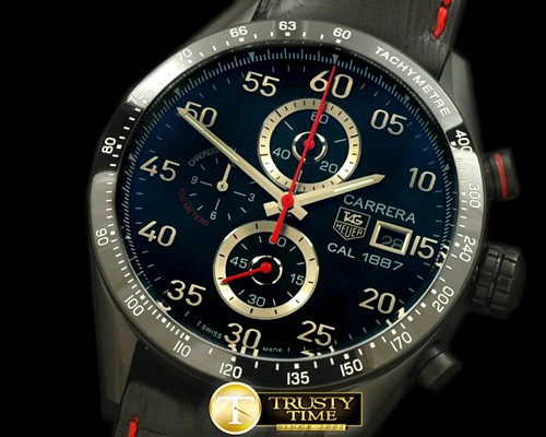 태그호이어 Carrera 43mm Limited Ed Chrono PVD/LE Black Jap Qtz -TAG0195