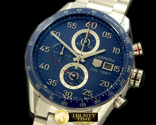 태그호이어 Carrera Date Chrono SS/SS Blue Jap Qtz -TAG0197C