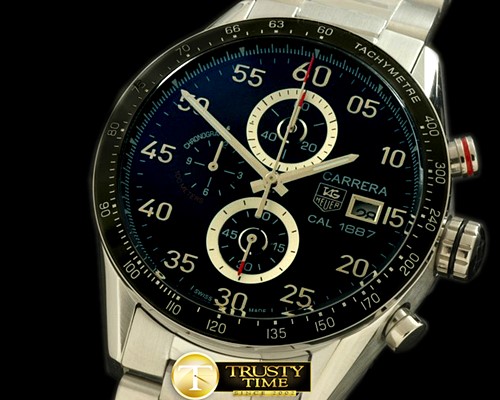 태그호이어 Carrera Date Chrono SS/SS Black Jap Qtz -TAG0197D