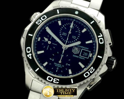태그호이어 Aquaracer 500m Chrono SS/SS Black A7750 -TAG0203