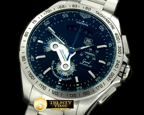 태그호이어 Grand Carrera Calibre 36 SS/SS Black/Blue Jap OS Qtz -TAG0205A