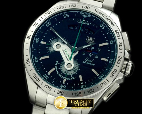 태그호이어 Grand Carrera Calibre 36 SS/SS Black/Green Jap OS Qtz -TAG0205C