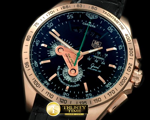 태그호이어 Grand Carrera Calibre 36 RG/LE Black/Green Jap OS Qtz -TAG0206B