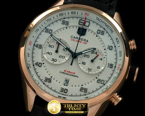 태그호이어 Carrera 50yrs Chrono RG/RU White Jap OS20 Qtz -TAG0210A