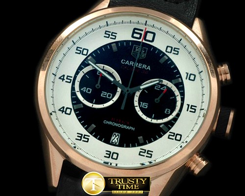 태그호이어 Carrera 50yrs Chrono RG/RU White/Black Jap OS20 Qtz -TAG0210B