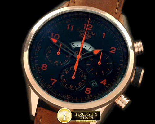 태그호이어 Carrera 50yrs GMT Chrono RG/LE Black Jap OS20 Qtz -TAG0221