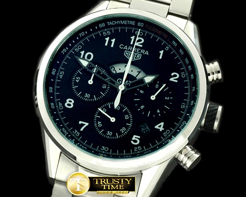 태그호이어 Carrera 50yrs GMT Chrono SS/SS Black Jap OS20 Qtz -TAG0222C