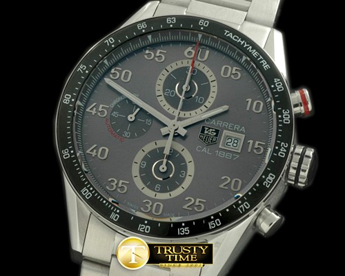 태그호이어 Carrera 1887 Date Chrono SS/SS Grey A7750 -TAG0225A
