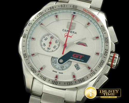 태그호이어 Grand Carrera GT SS/SS White Jap Quartz Chrono -TAG0227A