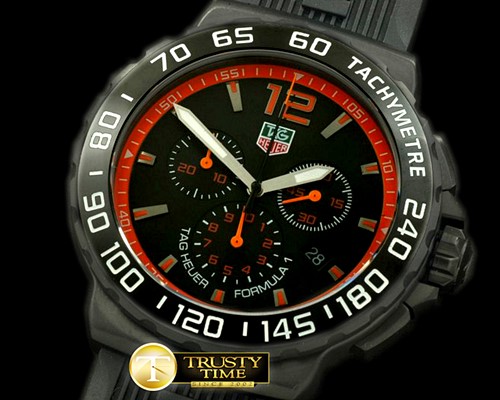 태그호이어 Formula 1 PVD/RU Blk/Org Swiss Eta Quartz Chrono -TAG0228D