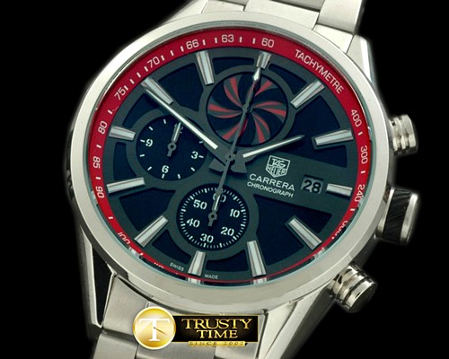 태그호이어 Carrera 50yrs Chrono SS/SS Black/Red Jap OS20 Qtz -TAG0229B