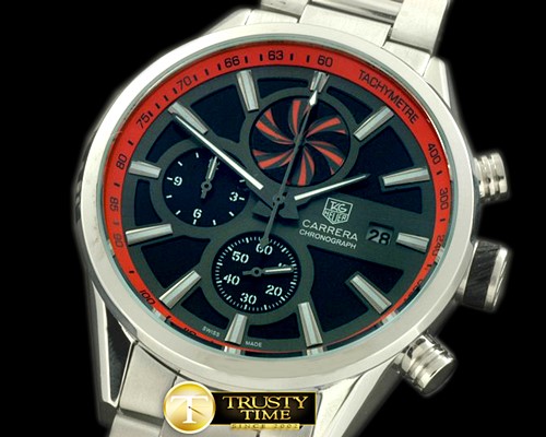 태그호이어 Carrera 50yrs Chrono SS/SS Black/Org Jap OS20 Qtz -TAG0229D