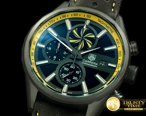 태그호이어 Carrera 50yrs Chrono PVD/LE Black/Ylw Jap OS20 Qtz -TAG0232