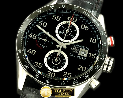 태그호이어 Carrera 1887 Date Chrono SS/LE Black A7750 -TAG0234A