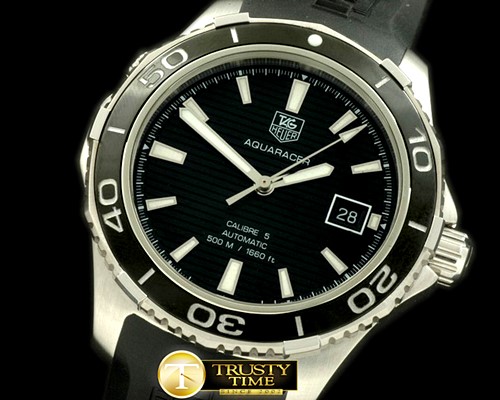 태그호이어 Aquaracer Calibre 5 SS/RU Black A2824 -TAG0235A
