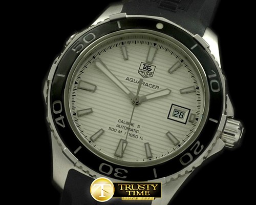 태그호이어 Aquaracer Calibre 5 SS/RU White A2824 -TAG0236B