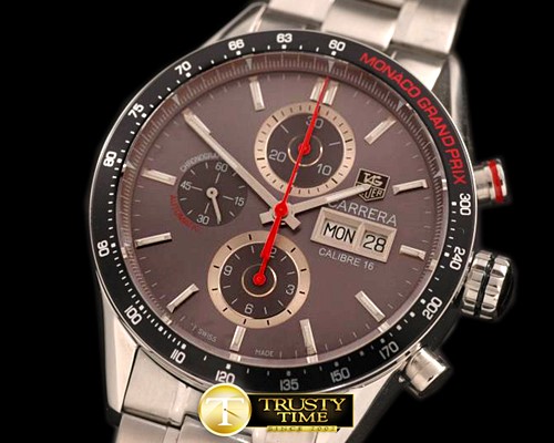 태그호이어 Carrera 43mm Limited Ed Chrono SS/SS Grey A7750 -TAG0239B