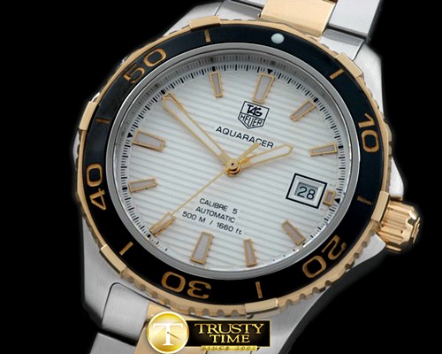 태그호이어 Aquaracer Calibre 5 SS/YG White A2824 -TAG0240A