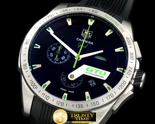 태그호이어 Carrera GTO Chrono SS/RU Black/Green Jap OS20 Quartz -TAG0255E