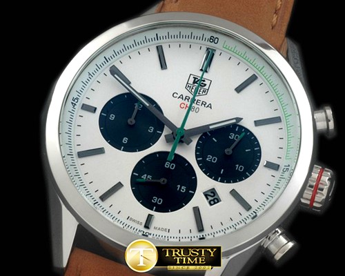 태그호이어 Carrera CH 80Anni Chrono SS/LE White/Blue Jap OS20 -TAG0258A