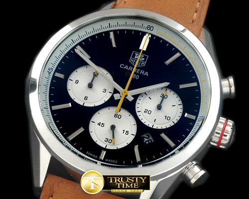 태그호이어 Carrera CH 80Anni Chrono SS/LE Black/Ylw Jap OS20 -TAG0258F