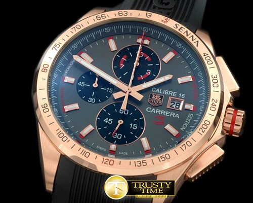 태그호이어 Carrera 16 Senna Ed Chrono RG/RU Grey Jap OS20 Qtz -TAG0272B