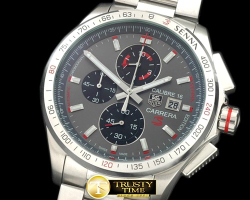 태그호이어 Carrera 16 Senna Ed Chrono SS/SS Grey Jap OS20 Qtz -TAG0273B