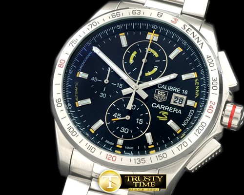 태그호이어 Carrera 16 Senna Ed Chrono SS/SS Black Jap OS20 Qtz -TAG0273C