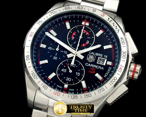 태그호이어 Carrera 16 Senna Ed Chrono SS/SS Black Jap OS20 Qtz -TAG0273D