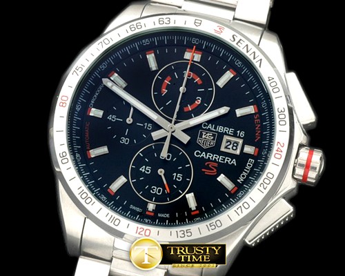 태그호이어 Carrera 16 Senna Ed Chrono SS/SS Blue Jap OS20 Qtz -TAG0273E