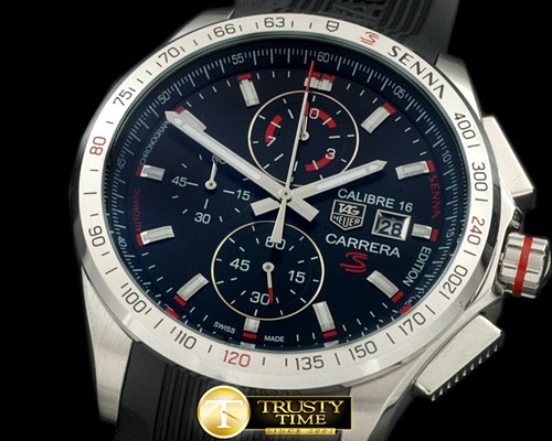 태그호이어 Carrera 16 Senna Ed Chrono SS/RU Blue Jap OS20 Qtz -TAG0274D