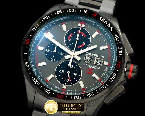 태그호이어 Carrera 16 Senna Ed Chrono PVD/PVD Grey Jap OS20 Qtz -TAG0275A