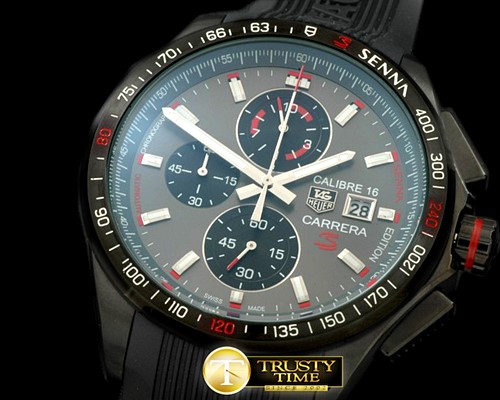 태그호이어 Carrera 16 Senna Ed Chrono PVD/RU Grey Jap OS20 Qtz -TAG0276A