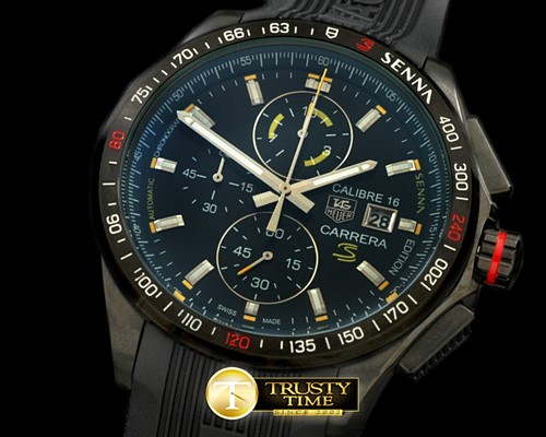 태그호이어 Carrera 16 Senna Ed Chrono PVD/RU Black Jap OS20 Qtz -TAG0276B