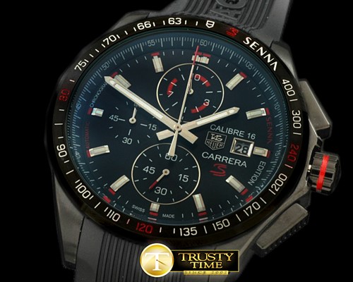 태그호이어 Carrera 16 Senna Ed Chrono PVD/RU Blue Jap OS20 Qtz -TAG0276C
