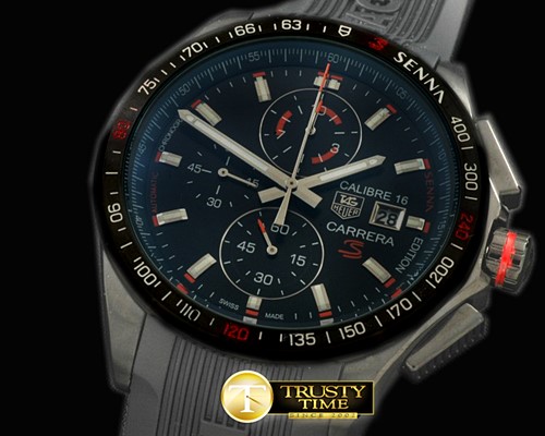 태그호이어 Carrera 16 Senna Ed Chrono PVD/RU Black Jap OS20 Qtz -TAG0276D