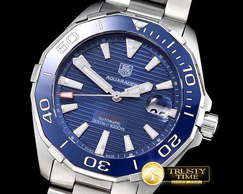 태그호이어 AquaRacer Calibre 5 Cer Bez SS/SS Blue Asia 23J -TAG0299B