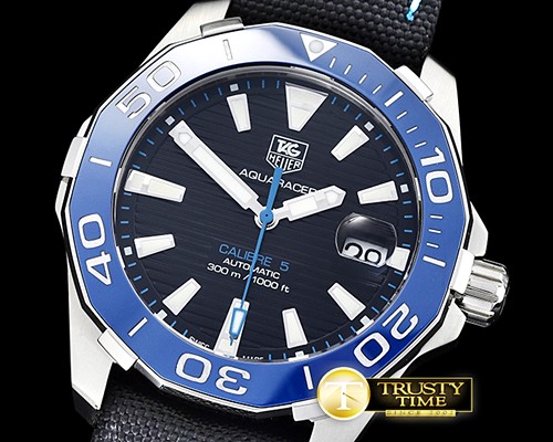 태그호이어 AquaRacer Calibre 5 Cer Blue SS/NY Black V6F Asia 2824 -TAG0307