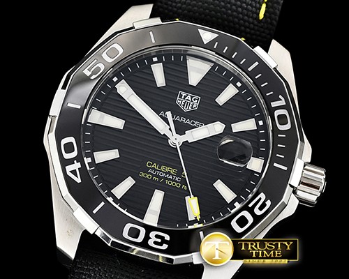 태그호이어 Aquaracer Caliber 5 43mm SS/NY Black V6F A2824 -TAG0322A