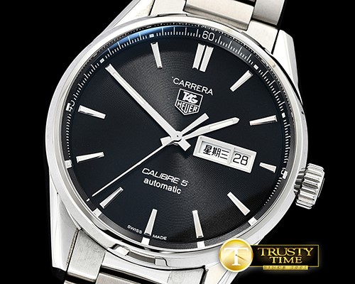 태그호이어 Carrera Calibre 5 Automatic SS/SS Black ANF Asia 2824 -TAG0323B