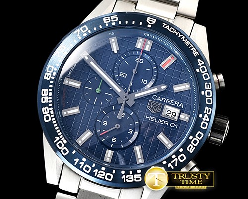태그호이어 Carrera Heuer 01 SS/SS Blue/Stick VK Quartz -TAG0325C