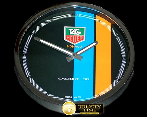 태그호이어 Dealer Clock Monaco Gulf Style SS/Blk Swiss Quartz -TAGCLK001