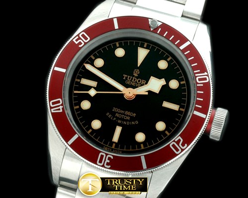 튜더 Heritage Black Bay SS/SS Black/Red Asian 2813 -TUD010B