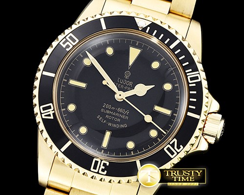 튜더 Tudor Vintage SUB Ref.7928 YG/YG Black Asia 2836 -TUD040