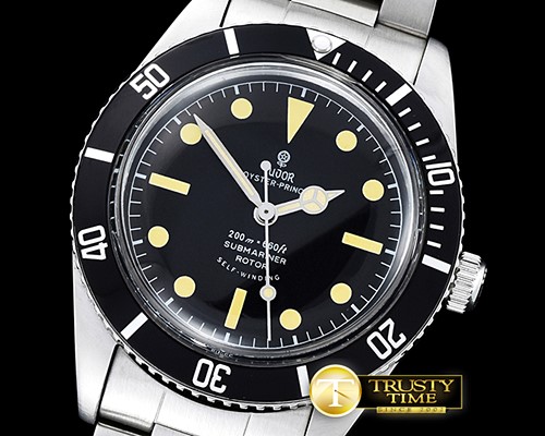 튜더 Tudor Vintage SUB Ref.7924 CR SS/SS Black Asia 2836 -TUD041D
