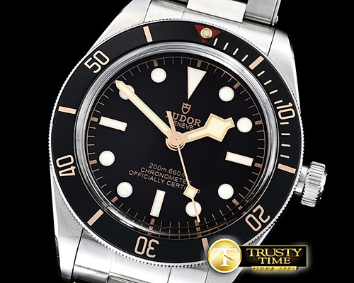 튜더 Heritage Black Bay Shield 39mm SS/SS Black ZF Asia 2824 -TUD061